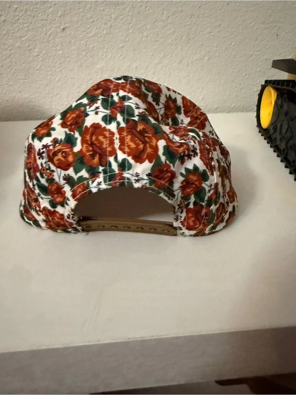 Cash & Co Floral Kids Five-Panel Hat in Rust and Tan